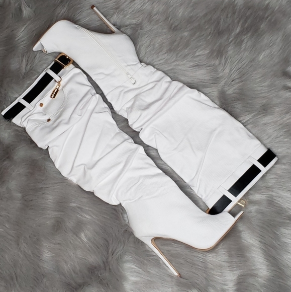 White Denim Bootie! - Picture 1 of 1